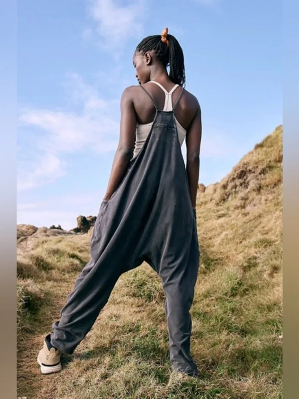 NWOT Free People Movement Hot Shot Onesie Washed Black size- LARGE - Picture 2 of 8